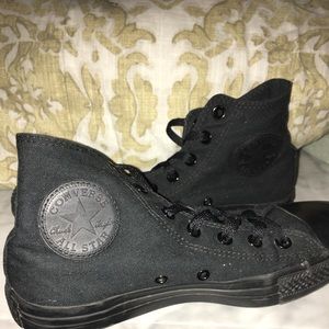 All Black High Top Converse
